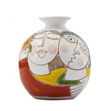 Vaso elaborato Fidanzati Folk VS507FKE ceramiche de simone 25 cm Vaso elaborato Fidanzati Folk VS507FKE ceramiche de simone 25 cm